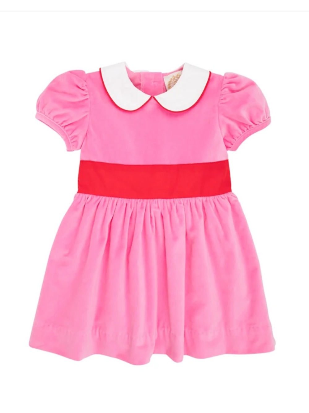 Beaufort Bonnet Co. Cindy Lou Sash Dress Velveteen Pink/Red